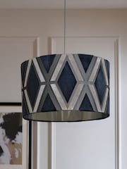 Navy Blue Geo Easy Fit  Lamp Shade - Image 2 of 5