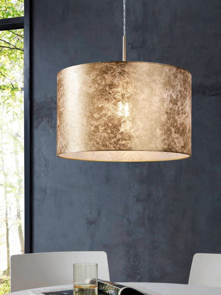 Eglo Gold Viserbella Fabric Ceiling Light Pendant - Image 1 of 3