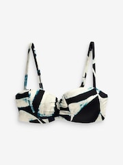 Mint Velvet Navy Blue/Ecru Cream Padded Bandeau Bandeau Bikini Top - Image 6 of 7