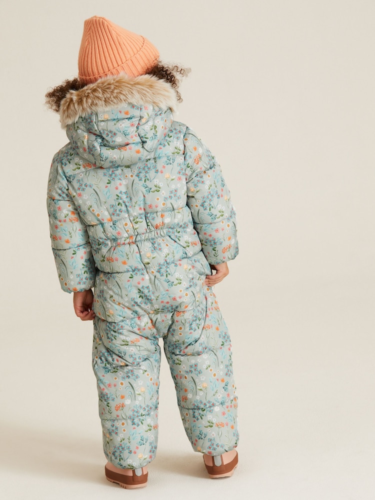 Grün - Spritzwasserfester Schneeanzug mit Blumenmuster (3Monate bis7Jahre) - Bild 2 von 6 Grün - Spritzwasserfester Schneeanzug mit Blumenmuster (3Monate bis7Jahre) - Bild 2 von 6