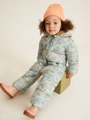 Grün - Spritzwasserfester Schneeanzug mit Blumenmuster (3Monate bis7Jahre) - Bild 3 von 6