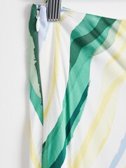 Oliver Bonas Green Stripe Satin Midi Skirt - Image 3 of 7