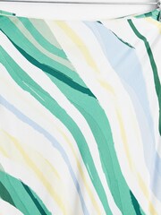 Oliver Bonas Green Stripe Satin Midi Skirt - Image 4 of 7