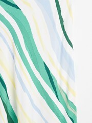Oliver Bonas Green Stripe Satin Midi Skirt - Image 6 of 7