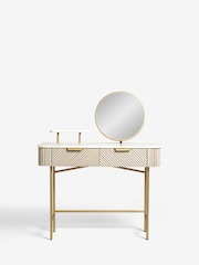 Light Grey Valencia 2 Drawer Solid Mango Wood Dressing Table - Image 3 of 9