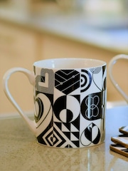 Navigate Black Monochrome Ceramic Mug In A Gift Box - Image 1 of 2