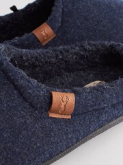 Navy Blue Felt Mule Slippers - Image 7 of 7