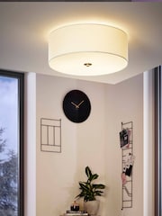 Eglo White Pasteri Fabric Ceiling Light - Image 1 of 4