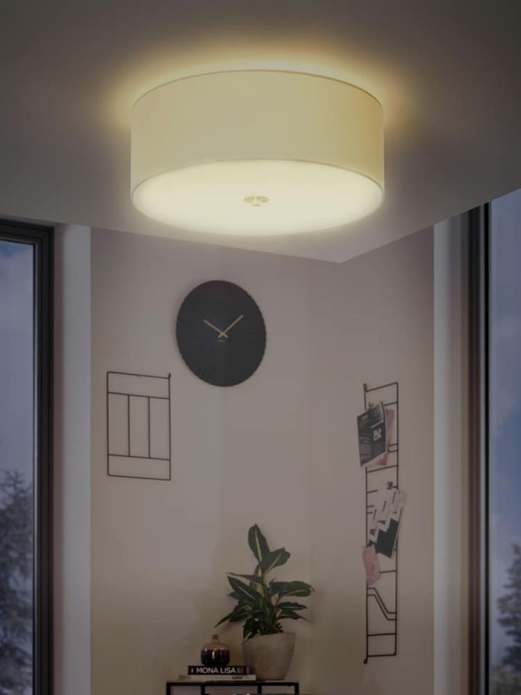 Eglo White Pasteri Fabric Ceiling Light - Image 2 of 4