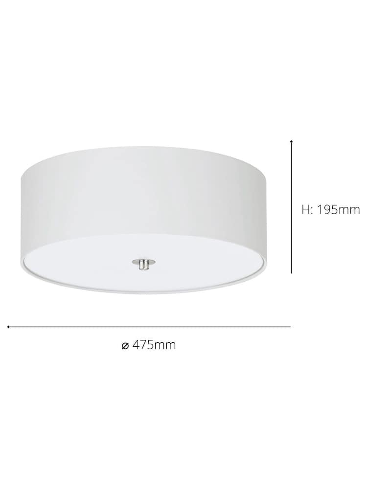 Eglo White Pasteri Fabric Ceiling Light - Image 4 of 4
