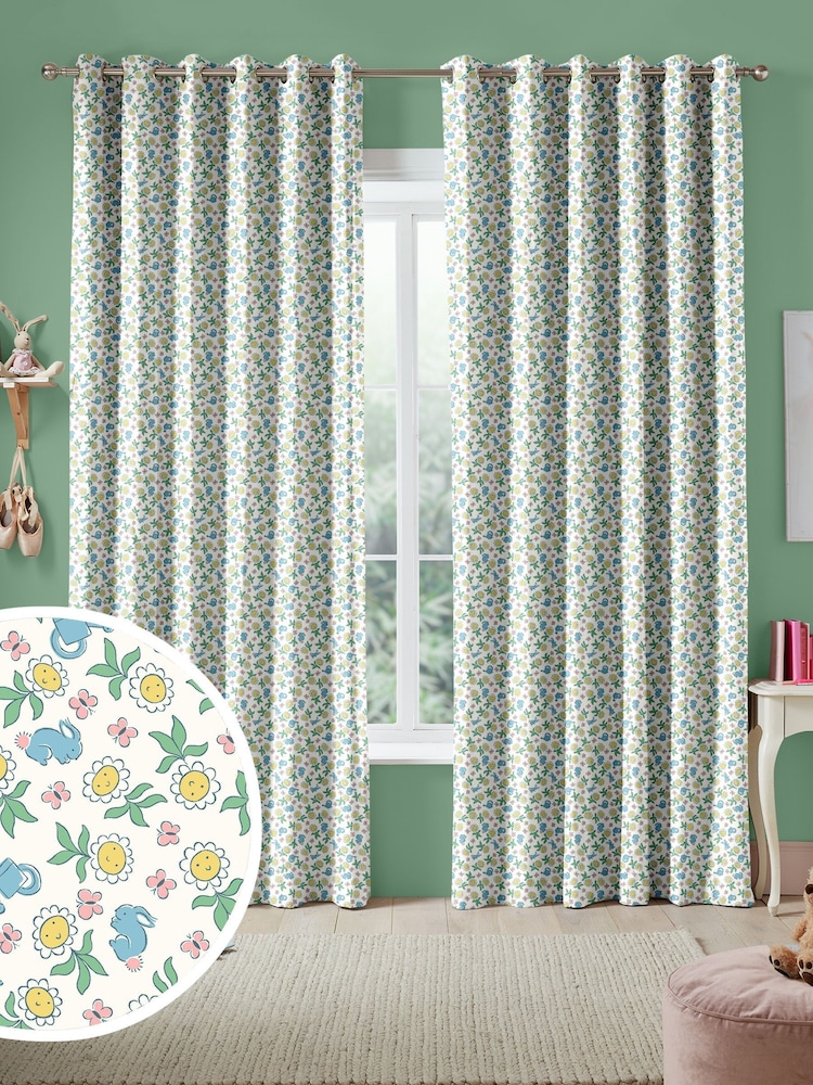 Cath Kidston Cream Kids Petal Flower Ditsy Made To Measure 100% Cotton Curtains - Image 1 of 9