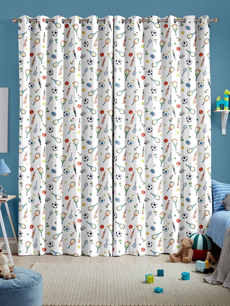 Cath Kidston Multi Kids Sports Made To Measure 100% Cotton Curtains - Image 2 of 9