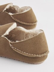 Stone Brown Kickdown Suede Moccasin Slippers - Image 3 of 6