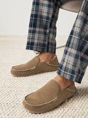 Stone Brown Kickdown Suede Moccasin Slippers - Image 6 of 6