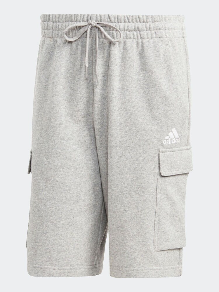 adidas Light Grey 100% Cotton Essentials French Terry Cargo Shorts - Image 5 of 5