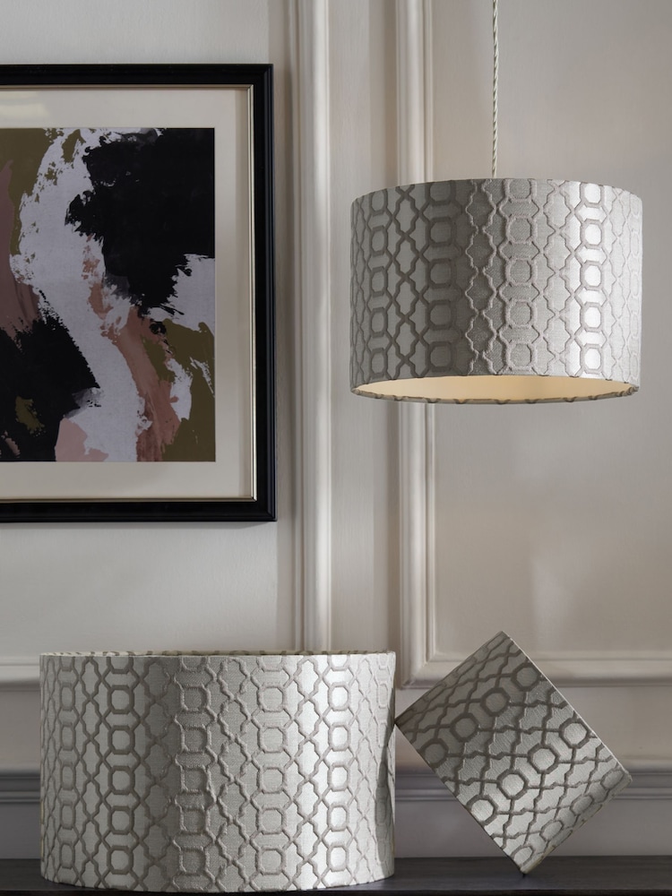 Silver Geo Easy Fit  Lamp Shade - Image 1 of 3