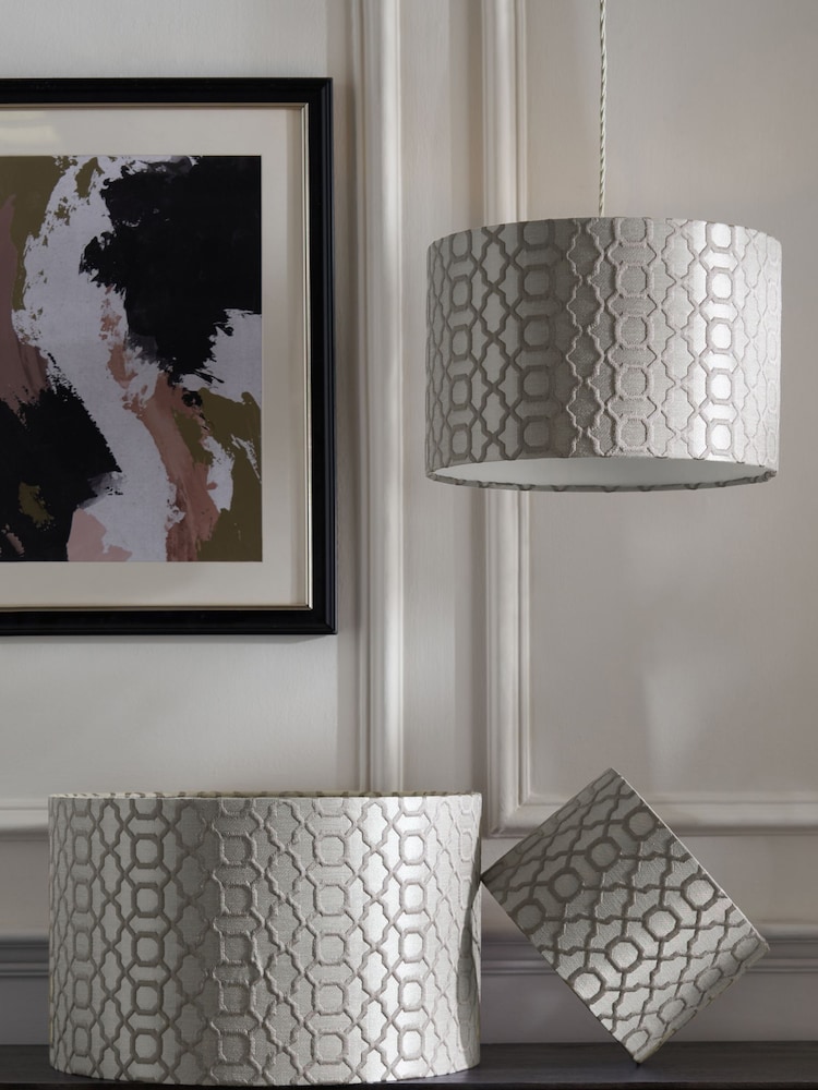 Silver Geo Easy Fit  Lamp Shade - Image 2 of 3