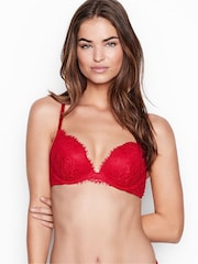 Victoria's Secret Lipstick Red Lace Push Up Bra - Image 1 of 3