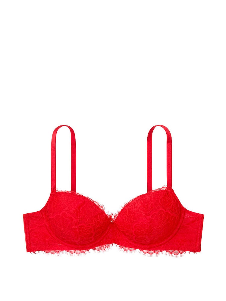 Victoria's Secret Lipstick Red Lace Lightly Lined Demi Bra - Image 4 of 4 Victoria's Secret Lipstick Red Lace Lightly Lined Demi Bra - Image 4 of 4