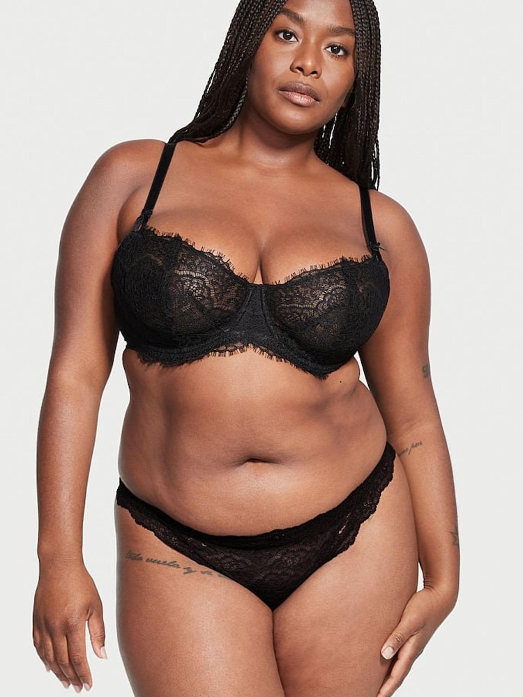 Victoria's Secret Black Lace Thong Knickers - Image 1 of 1
