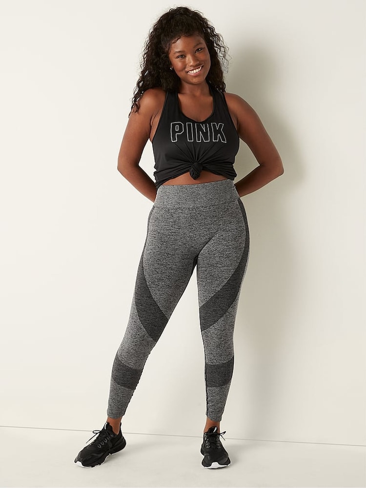 Victoria's Secret PINK Pure Black Marl Seamless Breathable Leggings - Image 1 of 4 Victoria's Secret PINK Pure Black Marl Seamless Breathable Leggings - Image 1 of 4