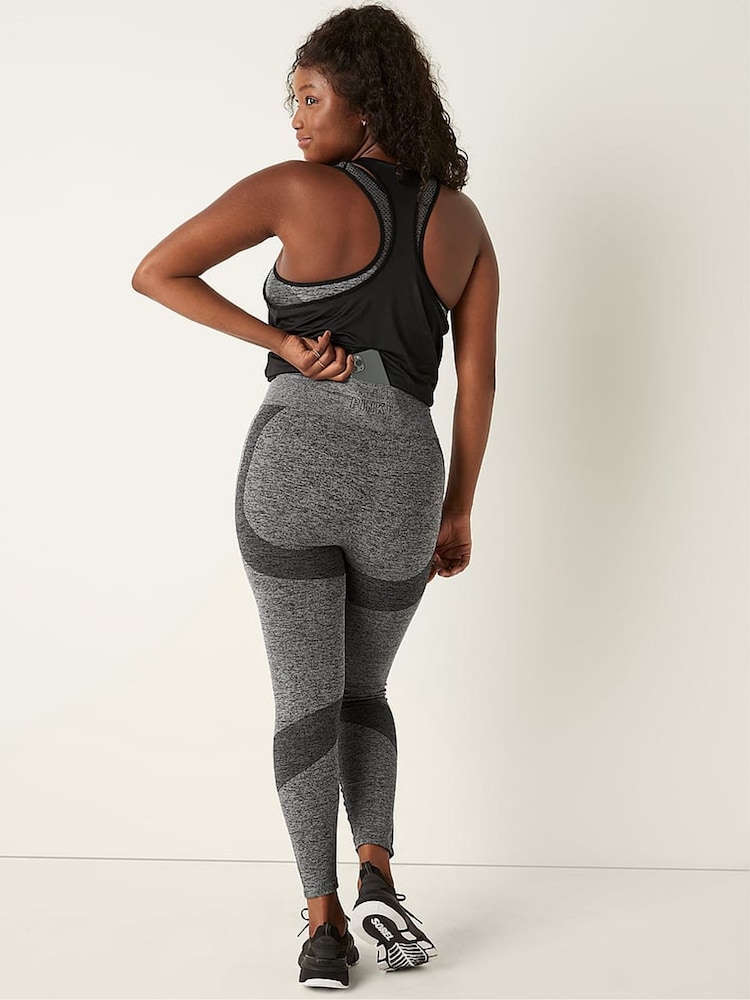 Victoria's Secret PINK Pure Black Marl Seamless Breathable Leggings - Image 2 of 4 Victoria's Secret PINK Pure Black Marl Seamless Breathable Leggings - Image 2 of 4