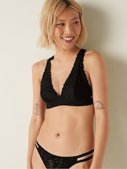 Victoria's Secret PINK Pure Black Lace Strappy Back Halterneck Bralette - Image 1 of 4