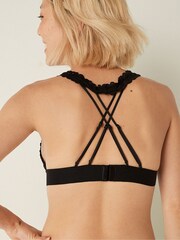 Victoria's Secret PINK Pure Black Lace Strappy Back Halterneck Bralette - Image 2 of 4