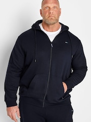 BadRhino Big & Tall Navy Essential Zip Through Hoodie - Image 1 of 4