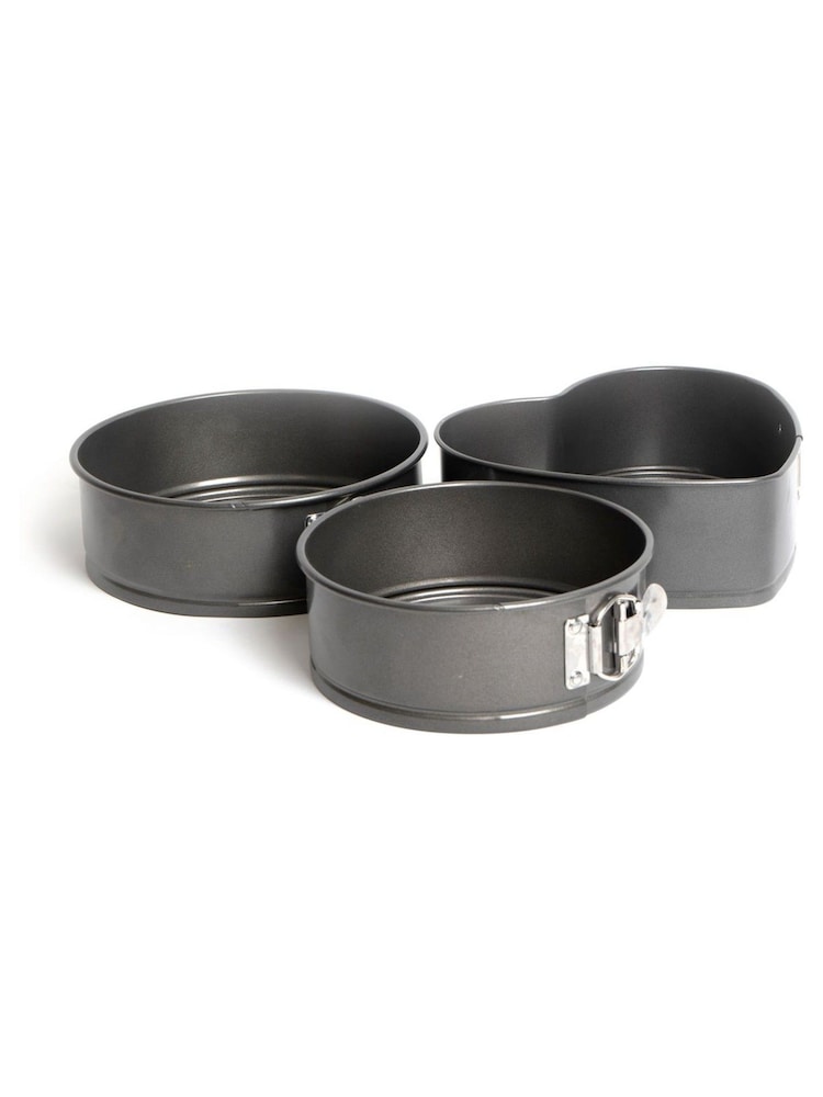 Masterclass Set of 3 Non-Stick Spring Form Loose Base Cake Pans - Изображение 3 3