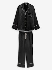 Victoria's Secret Black Dot Satin Long Pyjama Set - Image 1 of 2