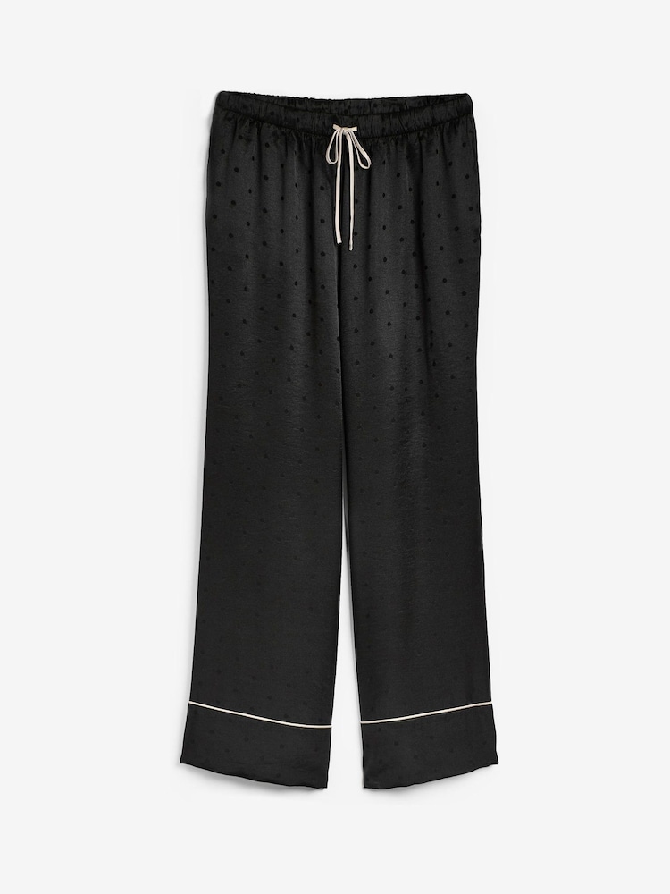 Victoria's Secret Black Dot Satin Long Pyjama Set - Image 3 of 3