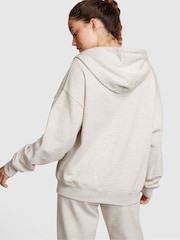 Victoria's Secret PINK Heather Oatmeal Beige Fleece Oversized Hoodie - Image 2 of 4