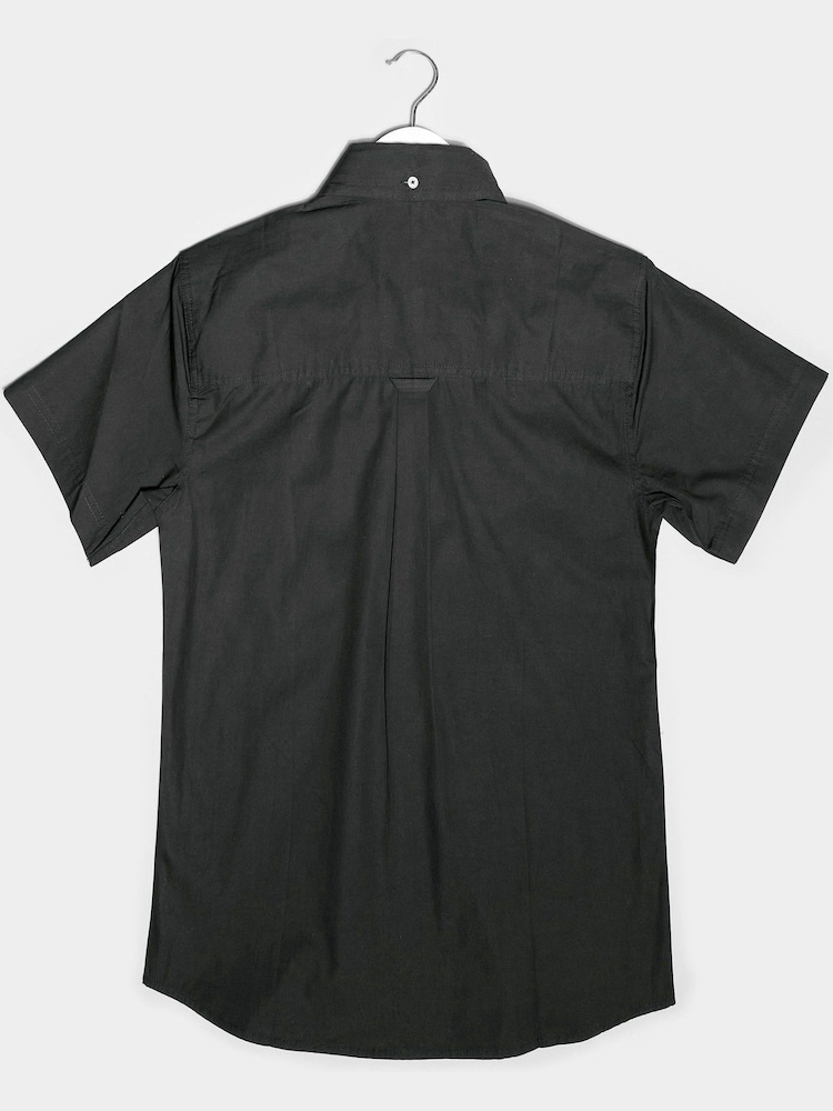 BadRhino Big & Tall Black Essential Short Sleeve Oxford Shirt - Image 1 of 2