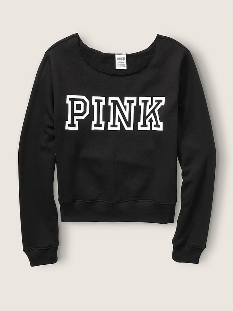 Victoria's Secret PINK Classic Logo Off Shoulder Sweatshirt - Image 5 of 5 Victoria's Secret PINK Classic Logo Off Shoulder Sweatshirt - Image 5 of 5