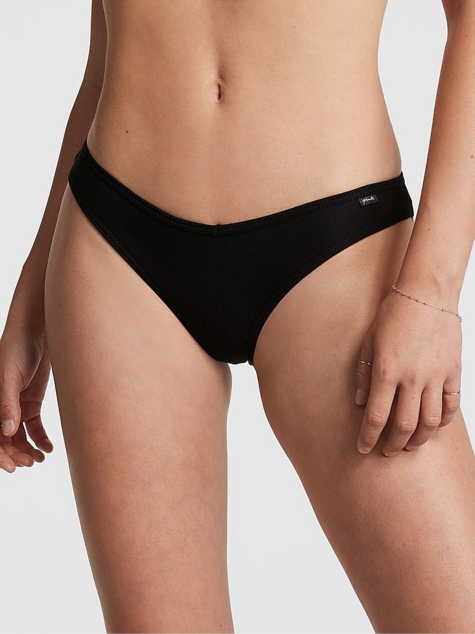 Victoria's Secret PINK Pure Black Bikini Cotton Knickers
