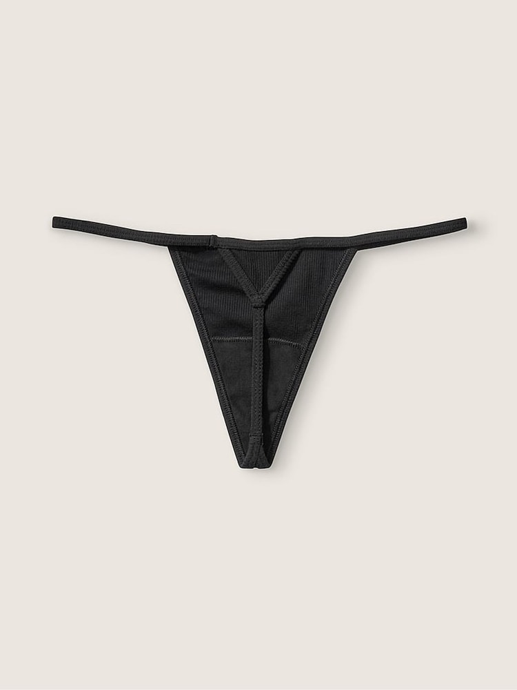 Victoria's Secret PINK Pure Black G String Cotton Knickers - Image 4 of 4
