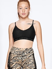 Victoria's Secret PINK Pure Black Sport Lace Lightly Lined Low Impact Sports Bra - Image 1 of 2