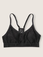 Victoria's Secret PINK Pure Black Sport Lace Lightly Lined Low Impact Sports Bra - Image 2 of 2