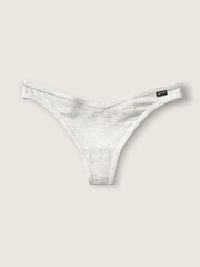 Victoria's Secret PINK Heather Silver Grey Cotton Thong Knickers - Image 1 of 1