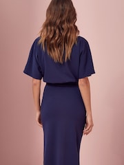 Lipsy Navy Kimono Belted Midi Dress - Image 2 of 4