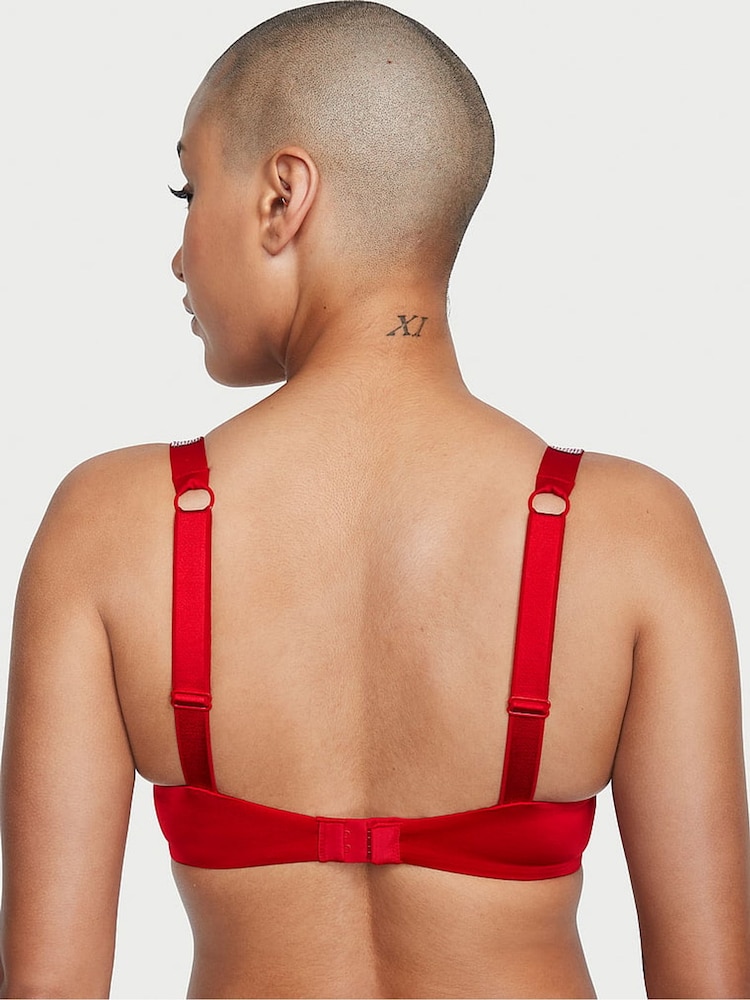 Victoria's Secret Lipstick Red Monogram Push Up Shine Strap Bra - Image 2 of 3