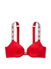 Victoria's Secret Lipstick Red Monogram Push Up Shine Strap Bra - Image 3 of 3