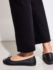 Lipsy Black Regular Fit Metal Bow Faux Leather Ballet Pump - Image 4 of 4