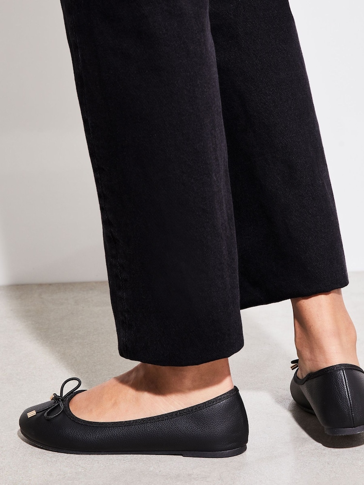 Lipsy Black Regular Fit Metal Bow Faux Leather Ballet Pump - Image 4 of 4 Lipsy Black Regular Fit Metal Bow Faux Leather Ballet Pump - Image 4 of 4
