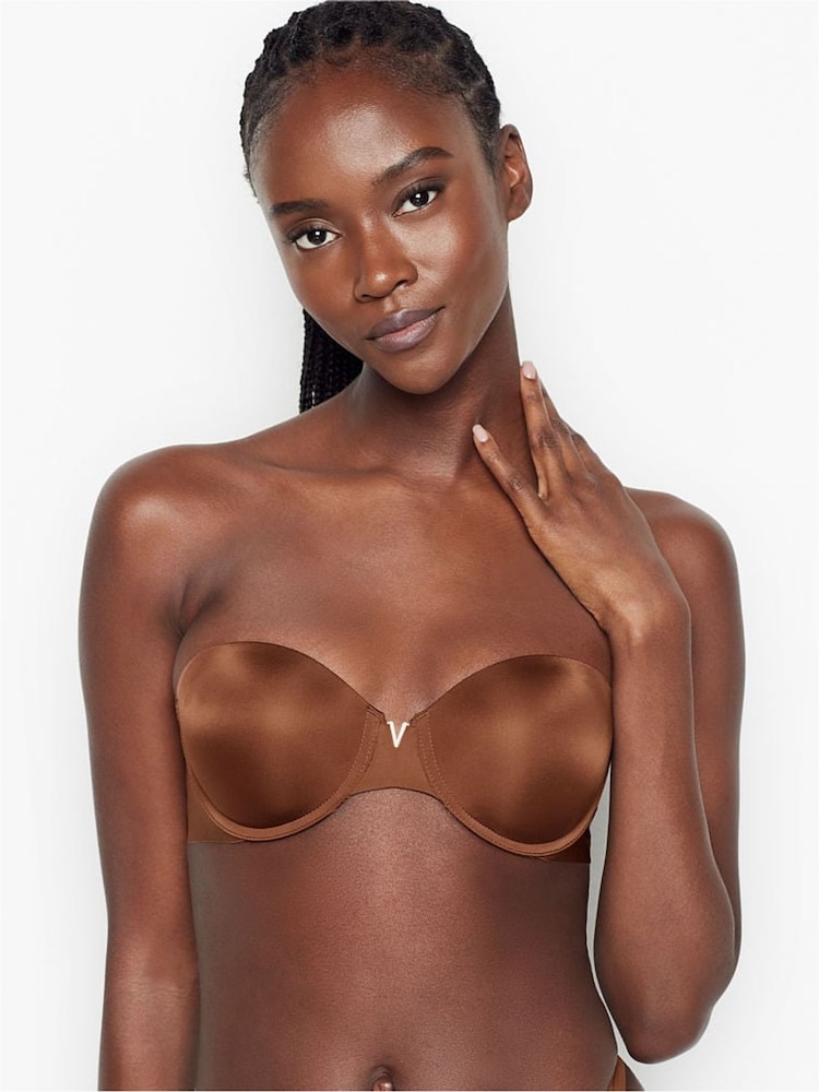 Victoria's Secret Dark Roast Nude Smooth Multiway Strapless Push Up Bra - Image 1 of 3