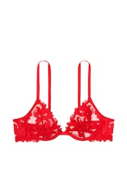 Victoria's Secret Lipstick Red Embroidered Unlined Demi Bra - Image 3 of 3