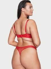 Victoria's Secret Lipstick Red Embroidered Thong Knickers - Image 2 of 4