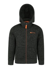 Mountain Warehouse Green Nevis Sherpa Lined Kids Hoodie - Image 1 of 5
