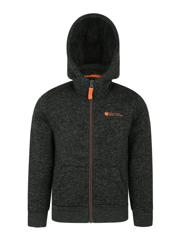 Mountain Warehouse Green Nevis Sherpa Lined Kids Hoodie - Image 1 of 5